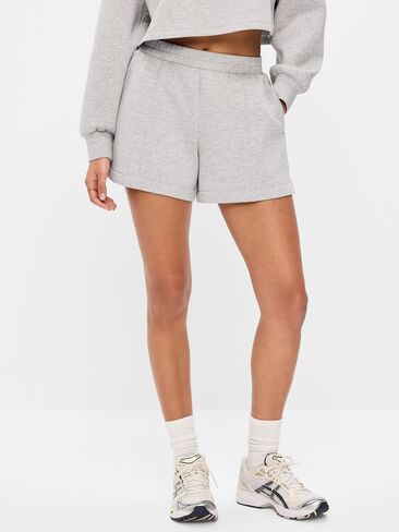 Old Navy High-Waisted Bounce Fleece Shorts -- 5-inch inseam - Heather Gray in Saudi Arabia