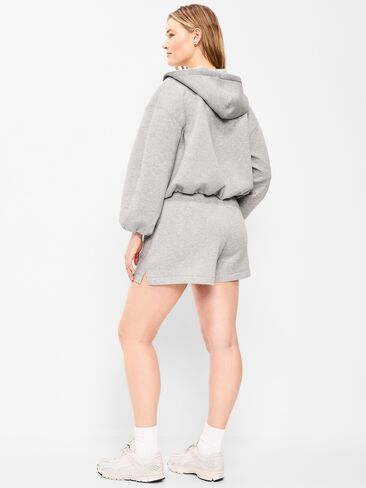 Old Navy High-Waisted Bounce Fleece Shorts -- 5-inch inseam - Heather Gray in Saudi Arabia