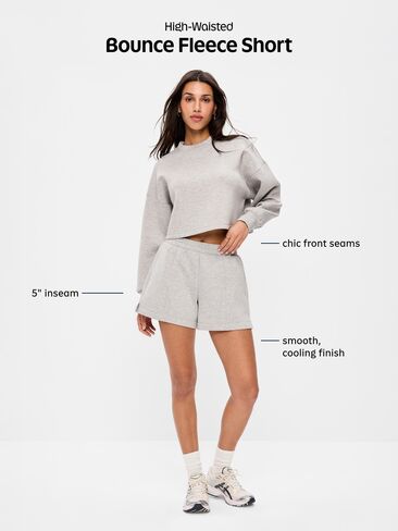 Old Navy High-Waisted Bounce Fleece Shorts -- 5-inch inseam - Heather Gray in Saudi Arabia
