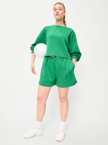 شورت Old Navy عالي الخصر مصنوع من الصوف - درزة داخلية 5 بوصة - GREEN MANGROVE in Saudi Arabia