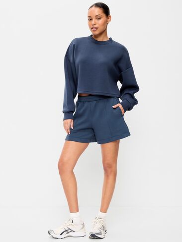 Old Navy High-Waisted Bounce Fleece Shorts -- 5-inch inseam - Dusk Navy in Saudi Arabia