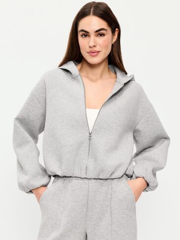 Old Navy Bounce Fleece Bubble-Hem Hoodie Sweatshirt - Heather Gray in Saudi Arabia