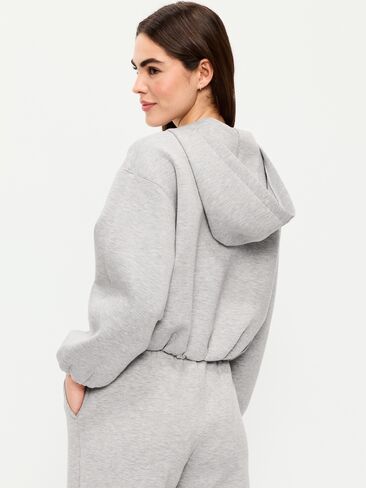 Old Navy Bounce Fleece Bubble-Hem Hoodie Sweatshirt - Heather Gray in Saudi Arabia