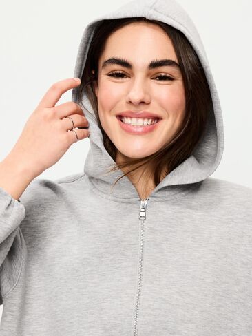 Old Navy Bounce Fleece Bubble-Hem Hoodie Sweatshirt - Heather Gray in Saudi Arabia