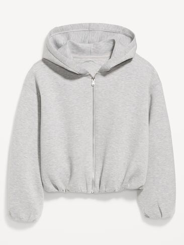 Old Navy Bounce Fleece Bubble-Hem Hoodie Sweatshirt - Heather Gray in Saudi Arabia