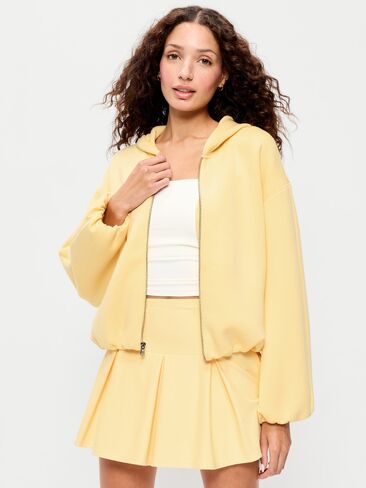 سويت شيرت بغطاء رأس من الصوف بحاشية فقاعية من Old Navy - أصفر زبدة in Saudi Arabia