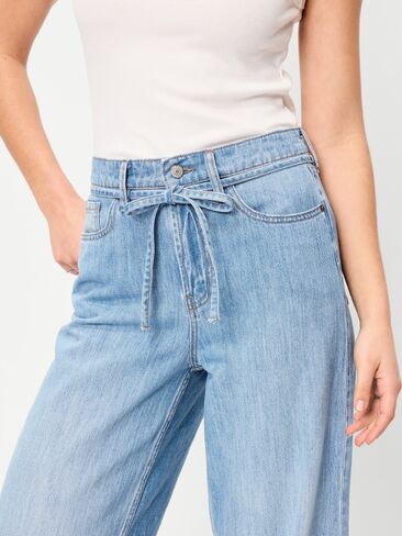 Old Navy High-Waisted Drapey Wide-Leg Jeans - Light Wash in Saudi Arabia