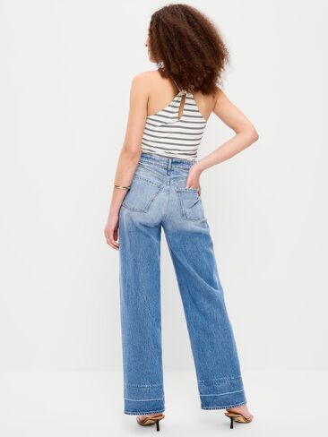 Old Navy Extra High-Waisted Wide-Leg Jeans - Medium Wash in Saudi Arabia