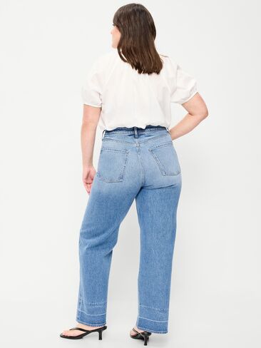 Old Navy Extra High-Waisted Wide-Leg Jeans - Medium Wash in Saudi Arabia