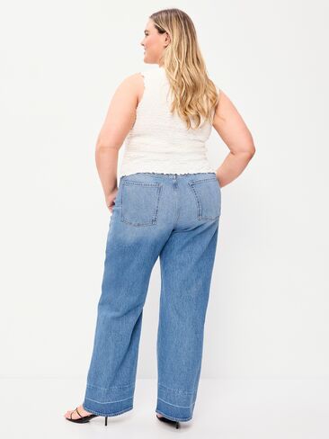 Old Navy Extra High-Waisted Wide-Leg Jeans - Medium Wash in Saudi Arabia