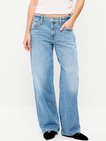 Old Navy Low-Rise Loose Jeans - Light Wash in Saudi Arabia