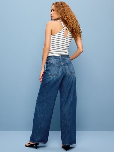 بنطال جينز Old Navy ذو خصر عالي وواسع - شروق الشمس in Saudi Arabia