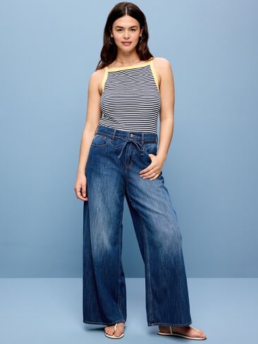 بنطال جينز Old Navy ذو خصر عالي وواسع - شروق الشمس in Saudi Arabia