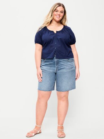 Old Navy Mid-Rise Baggy Jean Cut-Off Shorts -- 9-inch inseam - Vivien in Saudi Arabia