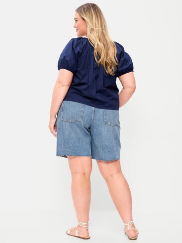 Old Navy Mid-Rise Baggy Jean Cut-Off Shorts -- 9-inch inseam - Vivien in Saudi Arabia