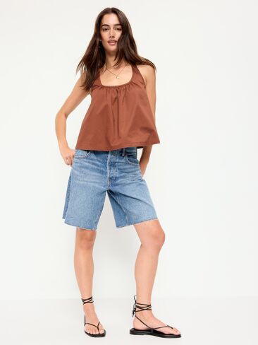 Old Navy Mid-Rise Baggy Jean Cut-Off Shorts -- 9-inch inseam - Vivien in Saudi Arabia