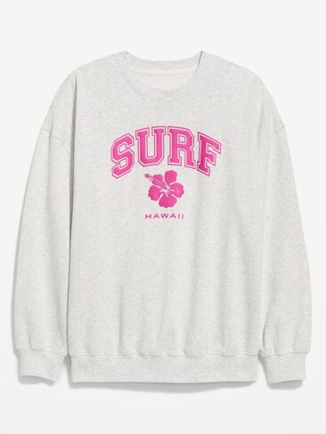 Old Navy SoComfy Oversized Crew-Neck Sweatshirt - Light Gray Heather in Saudi Arabia