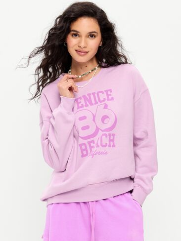 Old Navy SoComfy Oversized Crew-Neck Sweatshirt - WILD ASTER in Saudi Arabia