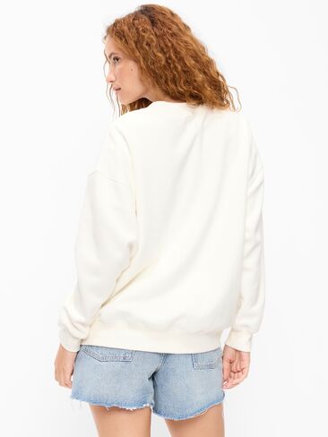 Old Navy Oversized Graphic Sweatshirt - Sea Salt in Saudi Arabia