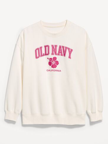 Old Navy Oversized Graphic Sweatshirt - Sea Salt in Saudi Arabia