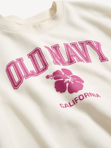 Old Navy Oversized Graphic Sweatshirt - Sea Salt in Saudi Arabia
