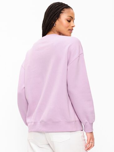 Old Navy Oversized Graphic Sweatshirt - WILD ASTER in Saudi Arabia