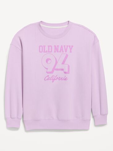 Old Navy Oversized Graphic Sweatshirt - WILD ASTER in Saudi Arabia