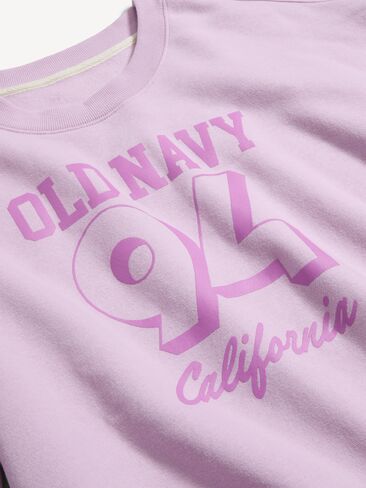 Old Navy Oversized Graphic Sweatshirt - WILD ASTER in Saudi Arabia