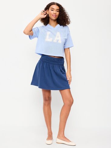 تنورة قصيرة بخصر قصير من SoSoft Terry من Old Navy - أزرق باسيفيك in Kuwait