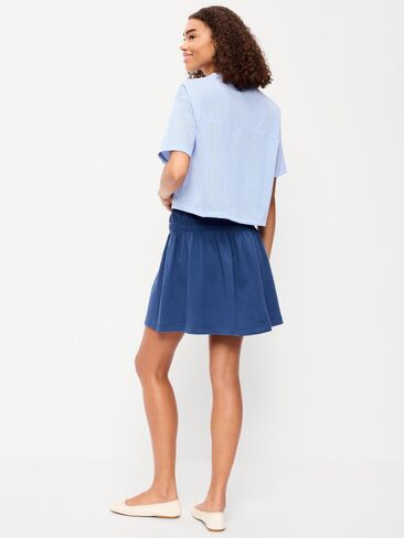 تنورة قصيرة بخصر قصير من SoSoft Terry من Old Navy - أزرق باسيفيك in Kuwait