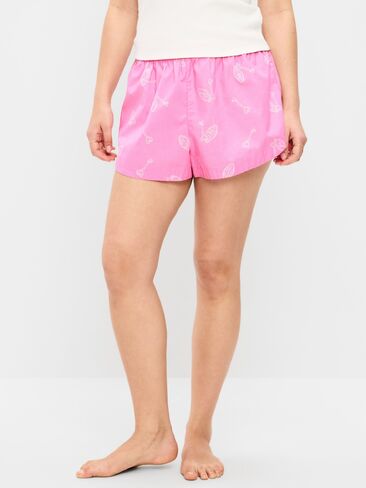 Old Navy Classic Poplin Boxer Pajama Shorts - Pink Key in Saudi Arabia
