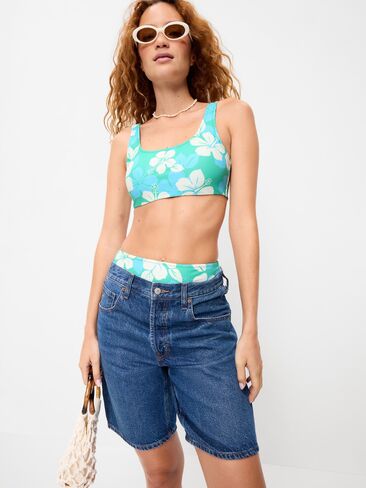 Old Navy Essential Scoop-Neck Swim Top - Cool Hibiscus in Saudi Arabia