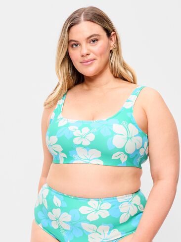 Old Navy Essential Scoop-Neck Swim Top - Cool Hibiscus in Saudi Arabia