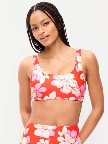 Old Navy Essential Scoop-Neck Swim Top - Warm Hibiscus in Saudi Arabia