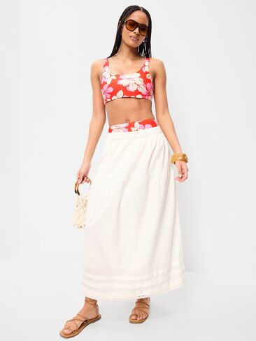 Old Navy Essential Scoop-Neck Swim Top - Warm Hibiscus in Saudi Arabia