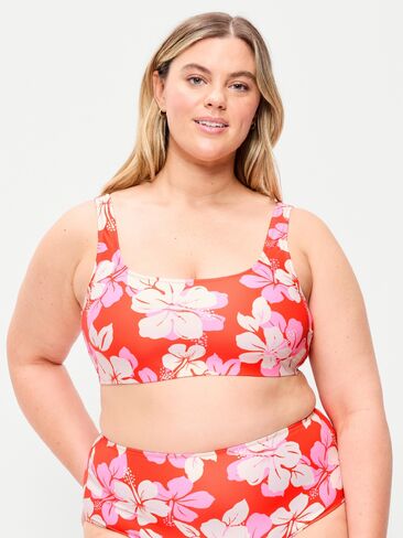 Old Navy Essential Scoop-Neck Swim Top - Warm Hibiscus in Saudi Arabia