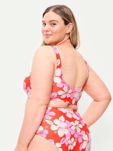 Old Navy Essential Scoop-Neck Swim Top - Warm Hibiscus in Saudi Arabia