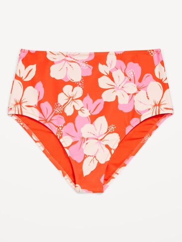 Old Navy High-Waisted Printed Bikini Swim Bottoms - Warm Hibiscus in Saudi Arabia