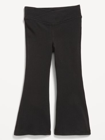 Old Navy PowerChill Crossover Flared Leggings for Toddler Girls - Black Jack in Saudi Arabia