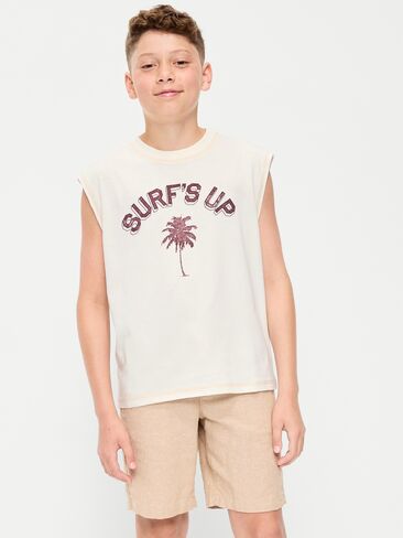 Old Navy Boxy Muscle Tank Top for Boys - Wish Bone in Saudi Arabia