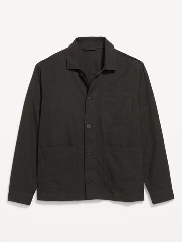 Old Navy Linen-Blend Chore Jacket - Black in Saudi Arabia