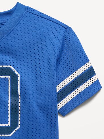 تي شيرت كرة قدم شبكي كبير الحجم برسومات شبكية من Old Navy للأولاد الصغار - أزرق مائي in Kuwait