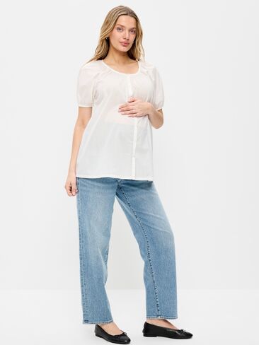 Old Navy Maternity Full-Panel OG Loose Jeans - Courtney in Saudi Arabia