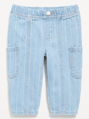 Old Navy Baggy Barrel-Leg Striped Cargo Jeans for Baby - BLUE RAILROAD STRIPE in Saudi Arabia