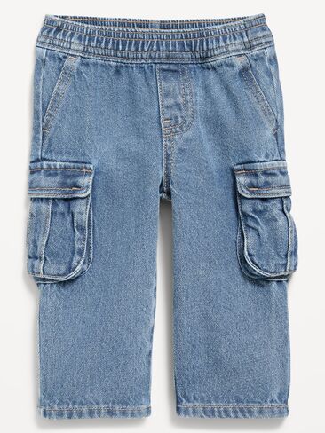 Old Navy Baggy Barrel-Leg Cargo Jeans for Baby - Medium Wash in Saudi Arabia