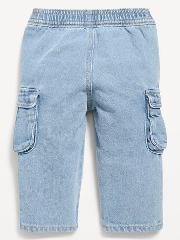 Old Navy Baggy Barrel-Leg Cargo Jeans for Baby - Light Wash in Saudi Arabia