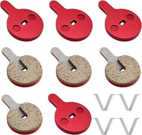 4 Pair Bicycle Disc Brake Pads & Retaining Spring, High-Performance Resin Semi-Metallic Replacement Brake Pads with 8 Pads and 4 Springs for Road and Mountain Bikes in Saudi Arabia