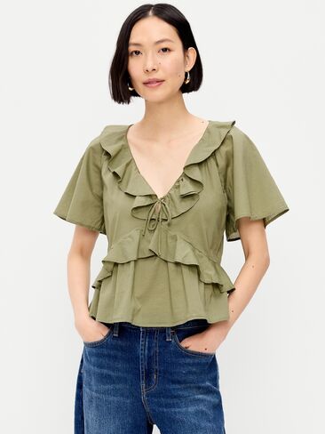 بلوزة أمامية مكشكشة من Old Navy - أرضية عارية in Kuwait