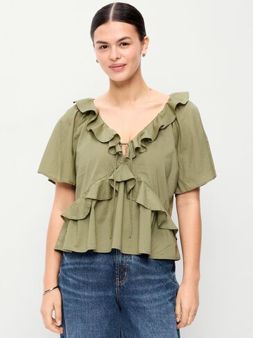 بلوزة أمامية مكشكشة من Old Navy - أرضية عارية in Kuwait
