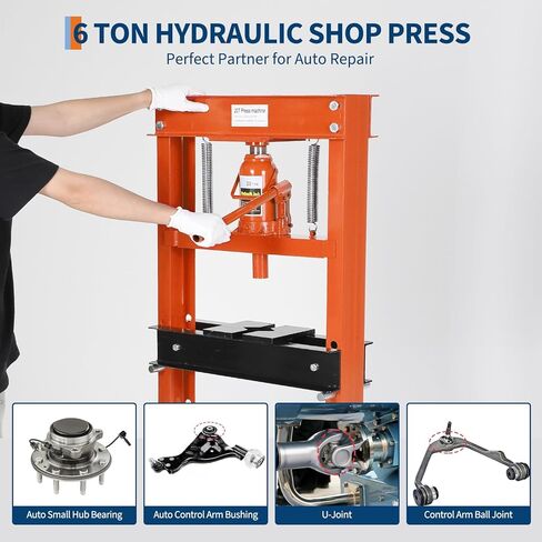 Hydraulic Press 20 Ton Hydraulic Shop Press H-Frame Garage Floor Adjustable Shop Press with 2 Plates Adjustable Working Table Height, Red in Saudi Arabia